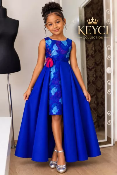 Robe de cérémonie enfant bleu royal Keyci Collection