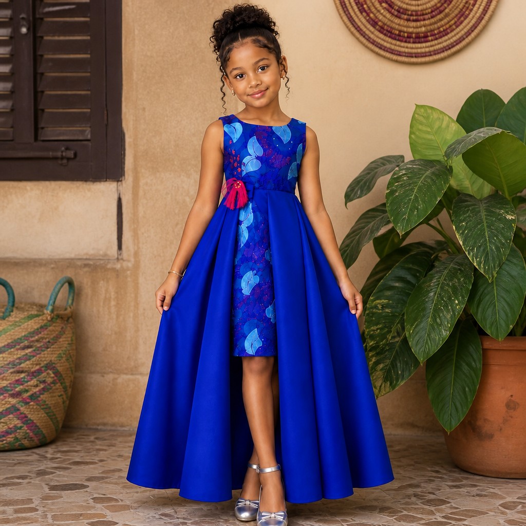Robe de cérémonie enfant bleu royal Keyci Collection